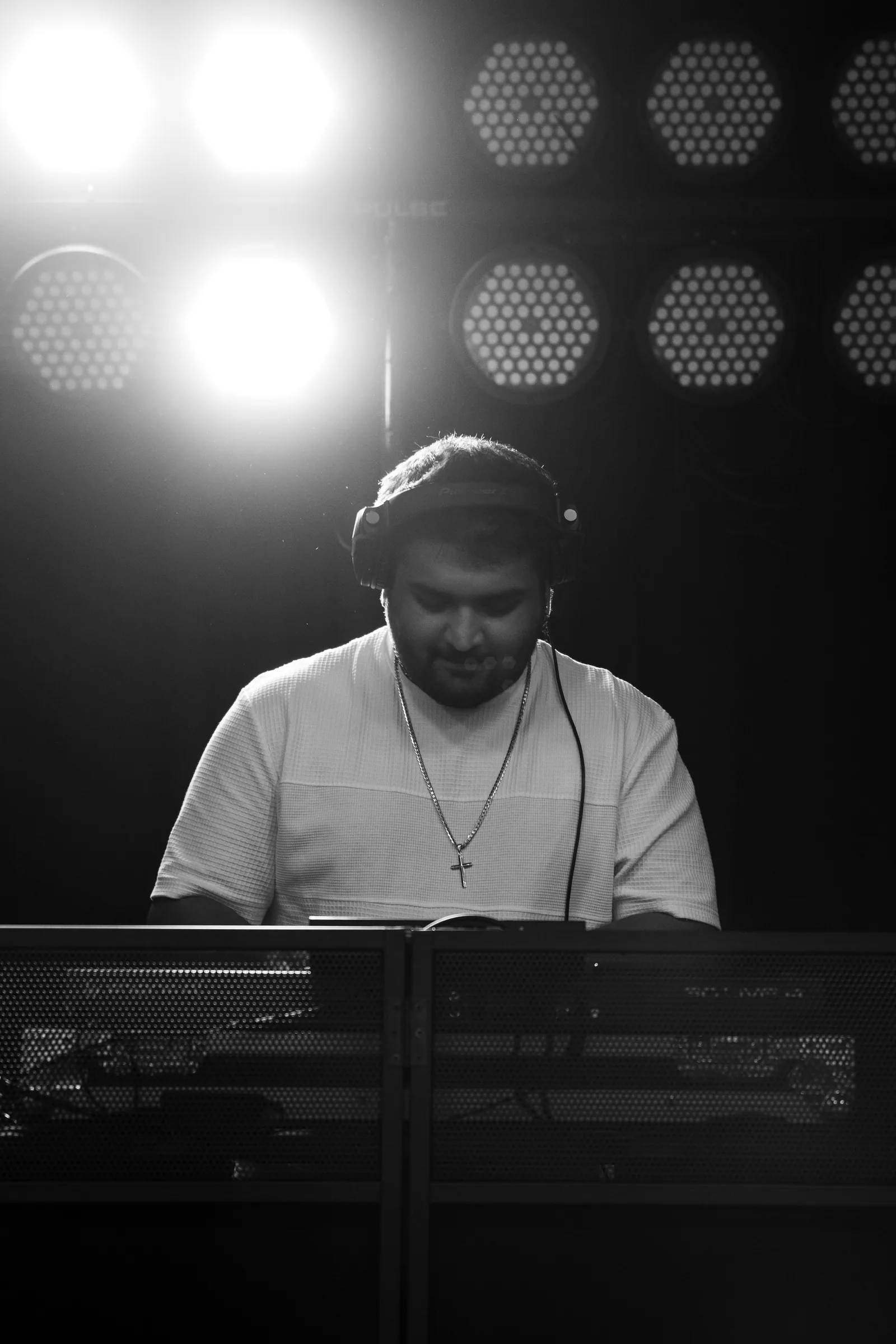 Fattymahn DJ performance under bright stage wash, Portsmouth